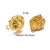 Stainless Steel Leaf Flower Stud Earrings Handmade With Electroplating And Multishape Design
