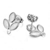 Stainless Steel Leaf Flower Stud Earrings Handmade With Electroplating And Multishape Design