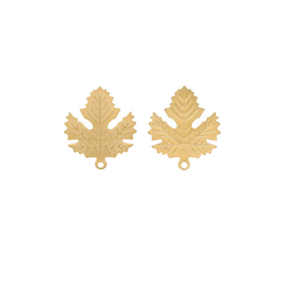 Stainless Steel Leaf Pendant Hip Hop Jewelry Accessories With Electroplating