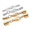 Stainless Steel Leather Rope Jewelry Accessories With Real Gold Plated Lobster Buckle And Hanging Bucket For Diy