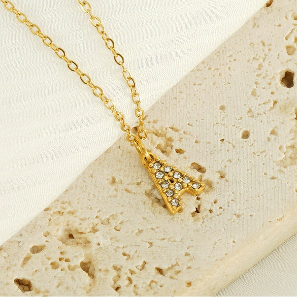 316L Stainless Steel Letter Fashion Necklace Electroplated Cross Chain For Women