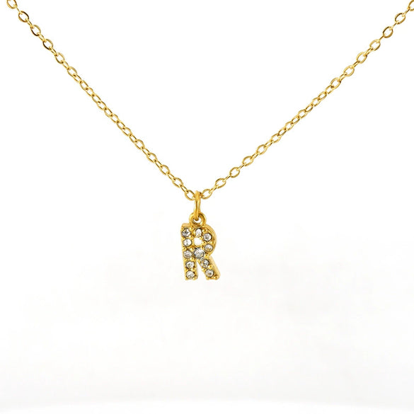 316L Stainless Steel Letter Fashion Necklace Electroplated Cross Chain For Women