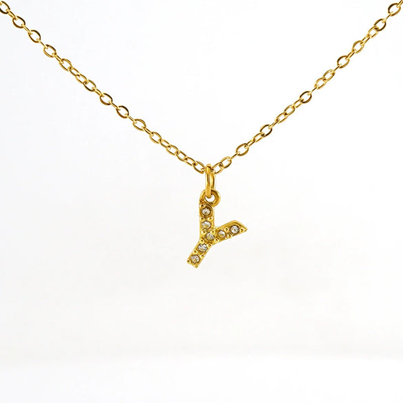 316L Stainless Steel Letter Fashion Necklace Electroplated Cross Chain For Women