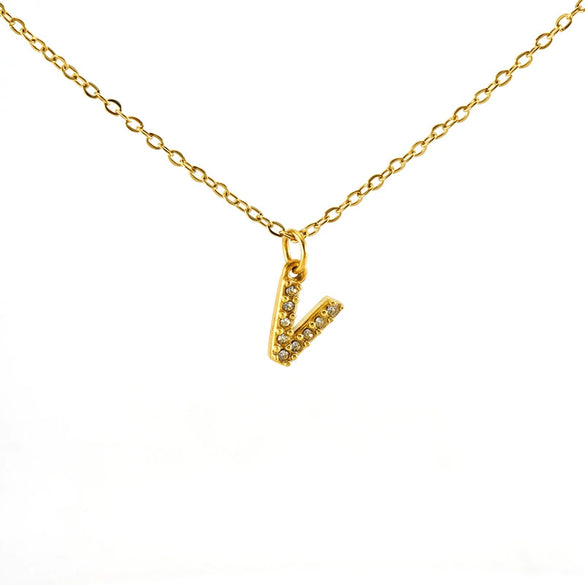 316L Stainless Steel Letter Fashion Necklace Electroplated Cross Chain For Women