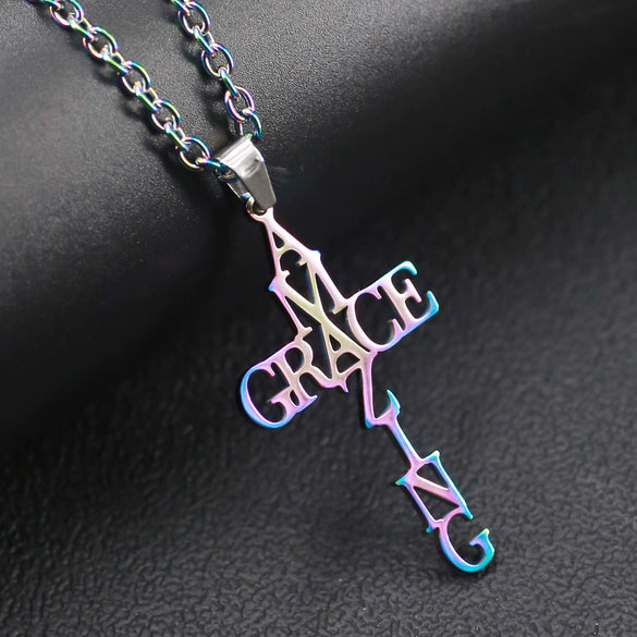 Stainless Steel Letter Pattern O Word Chain Unisex Necklace With Electroplating