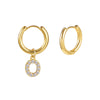 Stainless Steel Letter Pattern Zircon Inlaid Electroplated Earrings