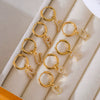 Stainless Steel Letter Pattern Zircon Inlaid Electroplated Earrings