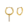 Stainless Steel Letter Pattern Zircon Inlaid Electroplated Earrings