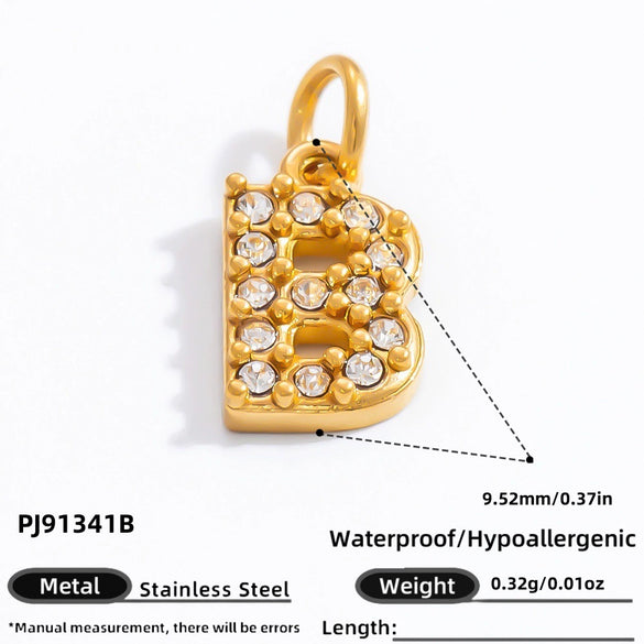Stainless Steel Letter Pendant 18K Gold Plated Fashion Jewelry Accessories