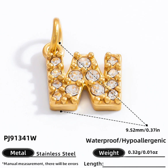 Stainless Steel Letter Pendant 18K Gold Plated Fashion Jewelry Accessories