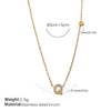 316L Stainless Steel Letter Pendant Necklace Plated With 18K Gold Inlaid With Zircon Fashion Women's Necklace