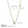 316L Stainless Steel Letter Pendant Necklace Plated With 18K Gold Inlaid With Zircon Fashion Women's Necklace