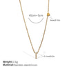 316L Stainless Steel Letter Pendant Necklace Plated With 18K Gold Inlaid With Zircon Fashion Women's Necklace