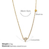 316L Stainless Steel Letter Pendant Necklace Plated With 18K Gold Inlaid With Zircon Fashion Women's Necklace