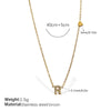 316L Stainless Steel Letter Pendant Necklace Plated With 18K Gold Inlaid With Zircon Fashion Women's Necklace