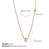 316L Stainless Steel Letter Pendant Necklace Plated With 18K Gold Inlaid With Zircon Fashion Women's Necklace