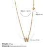 316L Stainless Steel Letter Pendant Necklace Plated With 18K Gold Inlaid With Zircon Fashion Women's Necklace