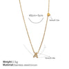 316L Stainless Steel Letter Pendant Necklace Plated With 18K Gold Inlaid With Zircon Fashion Women's Necklace