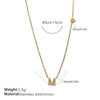 316L Stainless Steel Letter Pendant Necklace Plated With 18K Gold Inlaid With Zircon Fashion Women's Necklace