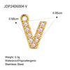 Stainless Steel Letter Pendant Necklace With Diamond Accessories And Electroplating Treatment For Women