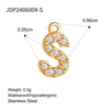 Stainless Steel Letter Pendant Necklace With Diamond Accessories And Electroplating Treatment For Women
