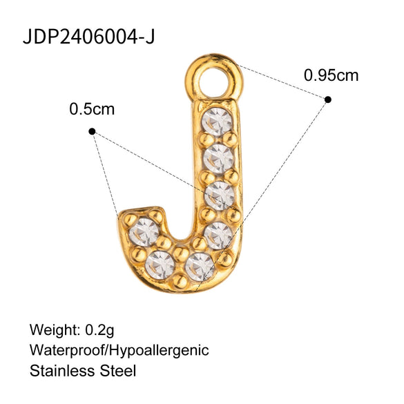Stainless Steel Letter Pendant Necklace With Diamond Accessories And Electroplating Treatment For Women