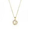Stainless Steel Letter Pendant Necklace With Mixed Gemstone Inlay And Electroplating