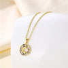 Stainless Steel Letter Pendant Necklace With Mixed Gemstone Inlay And Electroplating