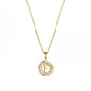 Stainless Steel Letter Pendant Necklace With Mixed Gemstone Inlay And Electroplating