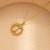 Stainless Steel Letter Pendant Necklace With Zirconia Design
