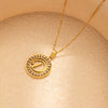 Stainless Steel Letter Pendant Necklace With Zirconia Design