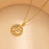 Stainless Steel Letter Pendant Necklace With Zirconia Design