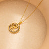 Stainless Steel Letter Pendant Necklace With Zirconia Design