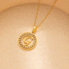 Stainless Steel Letter Pendant Necklace With Zirconia Design