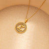Stainless Steel Letter Pendant Necklace With Zirconia Design