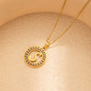 Stainless Steel Letter Pendant Necklace With Zirconia Design