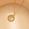 Stainless Steel Letter Pendant Necklace With Zirconia Design