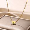 Stainless Steel Letter Pendant Unisex Necklace With 18K Plated Electroplating And Cross Chain