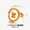 Stainless Steel Letter Ring For Ladies With Electroplating Hip Hop Style