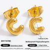 Stainless Steel Letter Stud Earrings Electroplated Women's Minimalist Jewelry