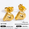 Stainless Steel Letter Stud Earrings Electroplated Women's Minimalist Jewelry