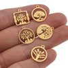 Stainless Steel Life Tree Pendant Handmade Polished Electroplated Accessories