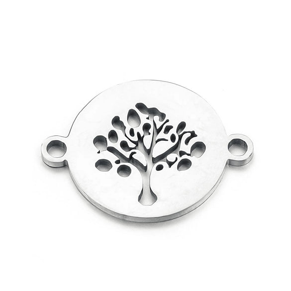 Stainless Steel Life Tree Pendant Jewelry Accessories For Diy Necklace And Bracelet Making With Electroplating
