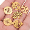 Stainless Steel Life Tree Pendant Jewelry Accessories For Diy Necklace And Bracelet Making With Electroplating