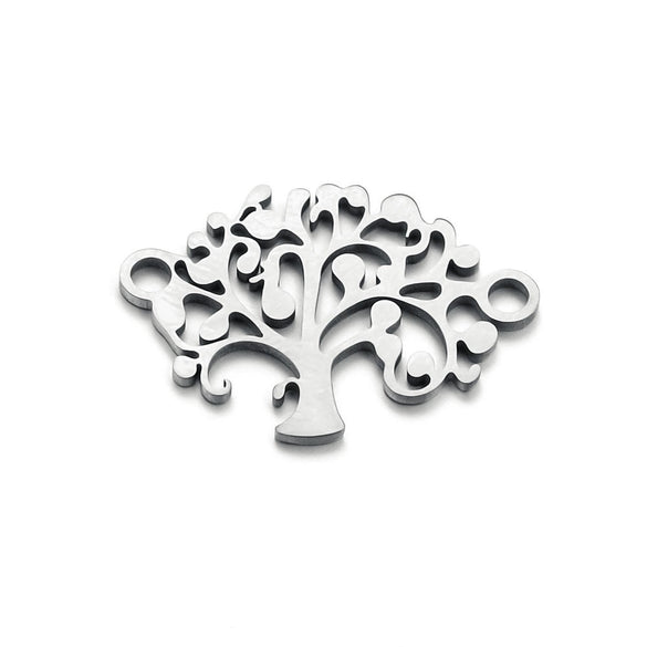 Stainless Steel Life Tree Pendant Jewelry Accessories For Diy Necklace And Bracelet Making With Electroplating