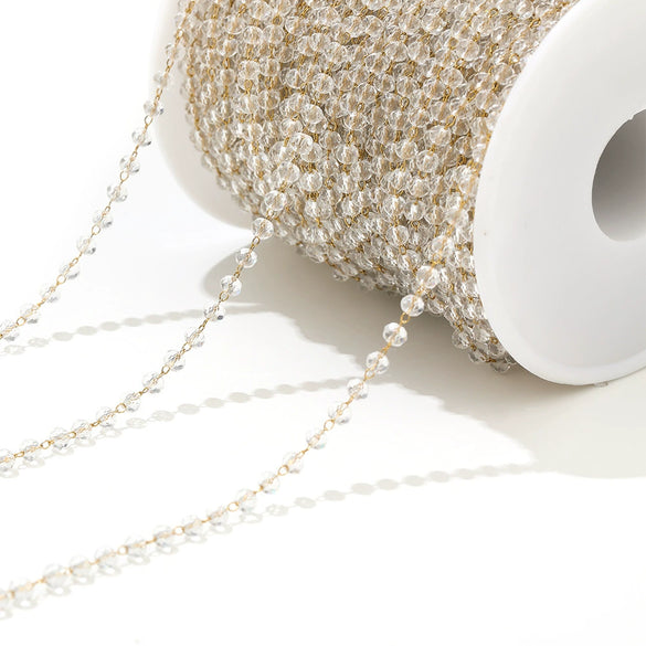 Stainless Steel Light Luxury Geometric Gold Bead Chain Jewelry Accessories For Diy Bracelet And Necklace With Electroplating Treatment