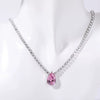 Stainless Steel Light Luxury Geometric Tennis Zircon Emerald Zircon Short Necklace With Diamond Design