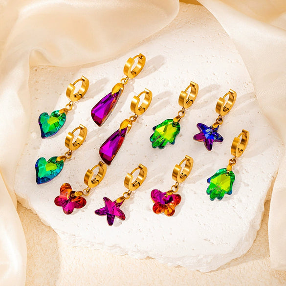 Stainless Steel Light Luxury Heart Shape Electroplating Women's Earrings