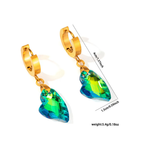 Stainless Steel Light Luxury Heart Shape Electroplating Women's Earrings