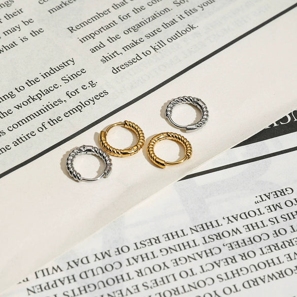 Stainless Steel Light Luxury High End Electroplated Geometric Design Sense Niche Earrings For Women